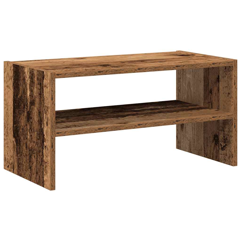 antik fa színű cipőtartó állvány halmozható 60 x 30 x 30,5 cm