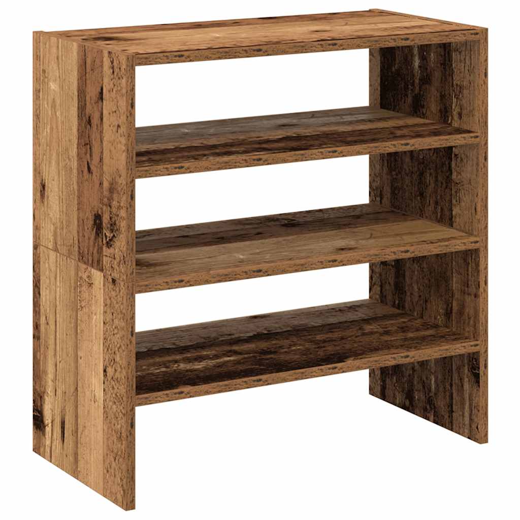 2 db antik fa színű cipőtartó állvány halmozható 60x30x30,5 cm