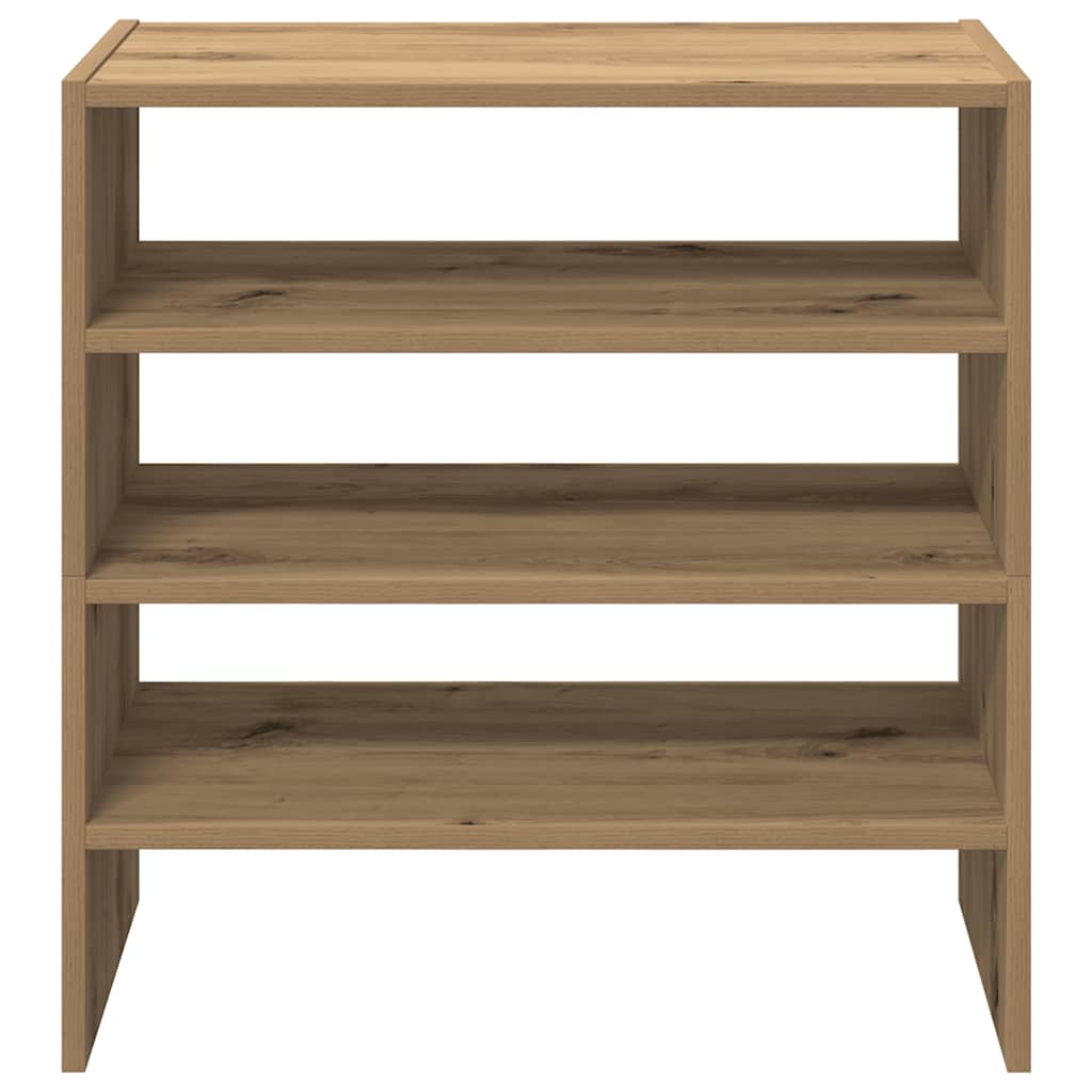 2 db kézműves tölgy cipőtartó állvány halmozható 60x30x30,5 cm