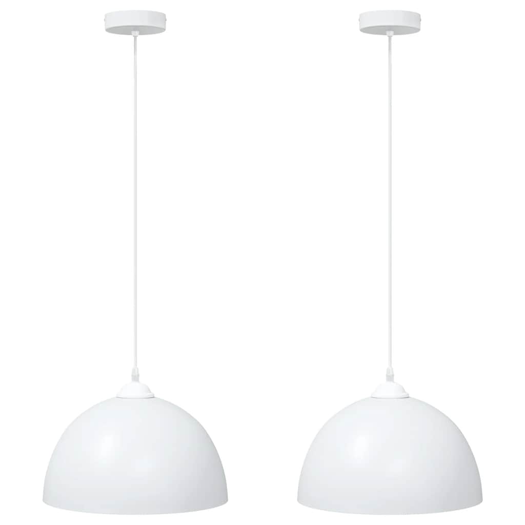 függőlámpák 2 db Állítható magasságú E27 fehér Ø 30 cm Fém