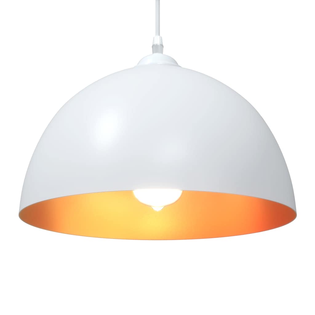 függőlámpák 2 db Állítható magasságú E27 fehér Ø 30 cm Fém