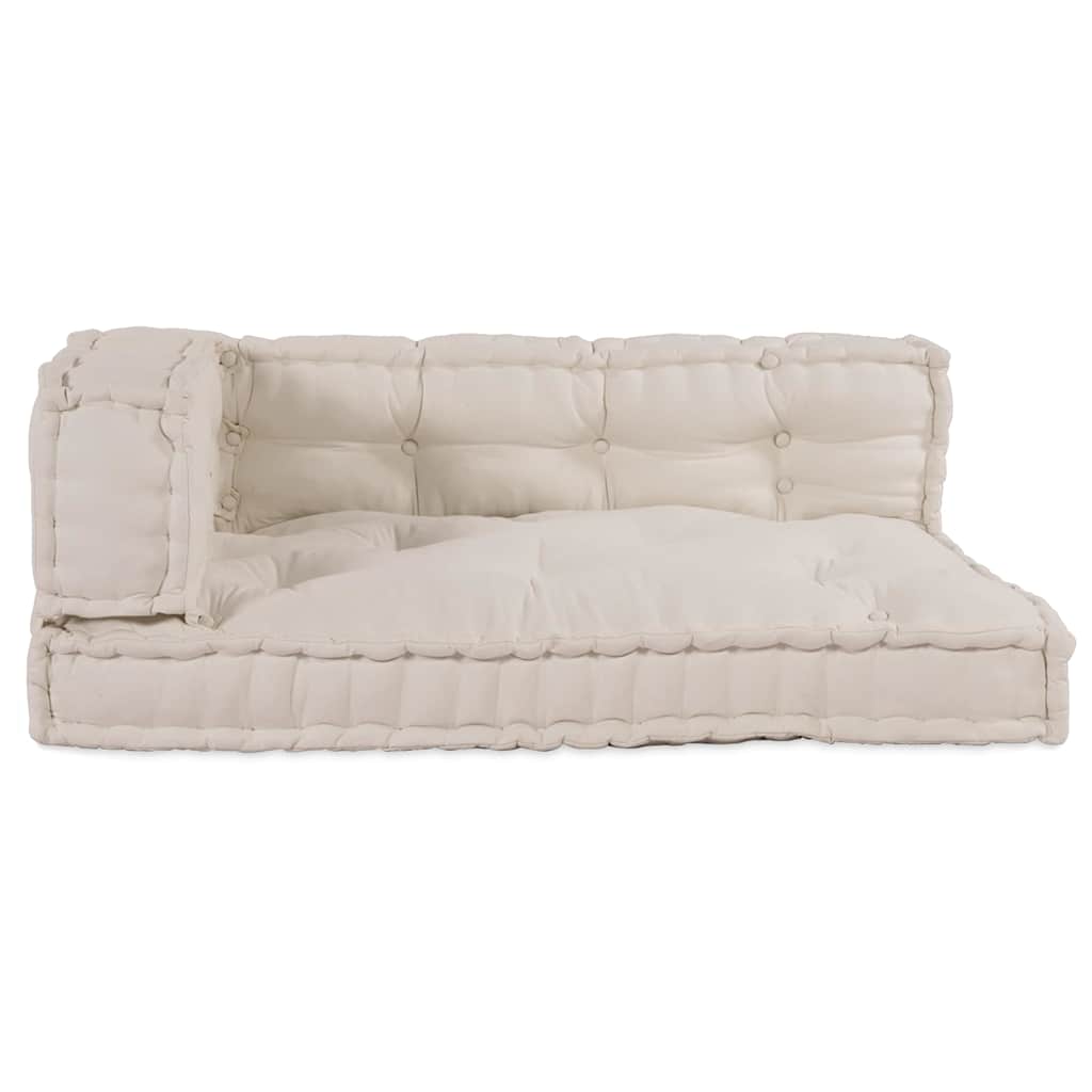 Pallet Sofa Párna 3 pcs Krémszínű 120 x 80 x 34 cm Szövet
