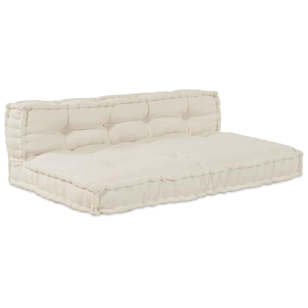 Pallet Sofa Párna 2 pcs Krémszínű 120 x 80 x 38 cm Szövet