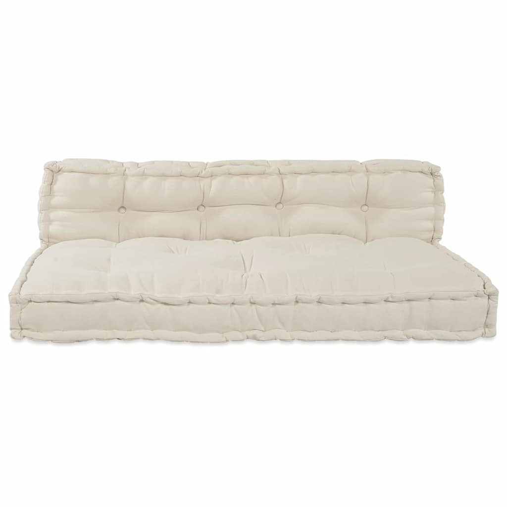 Pallet Sofa Párna 2 pcs Krémszínű 120 x 80 x 38 cm Szövet