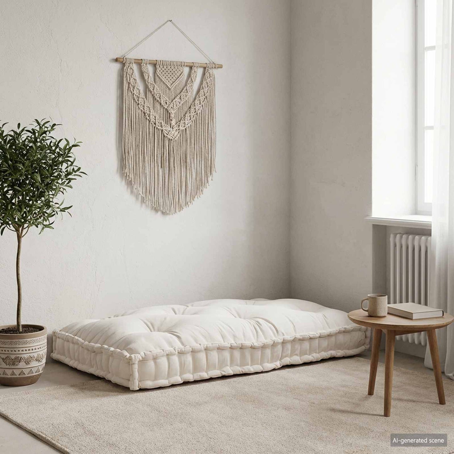 Pallet Sofa Párna Krémszínű 120 x 80 x 12 cm Szövet