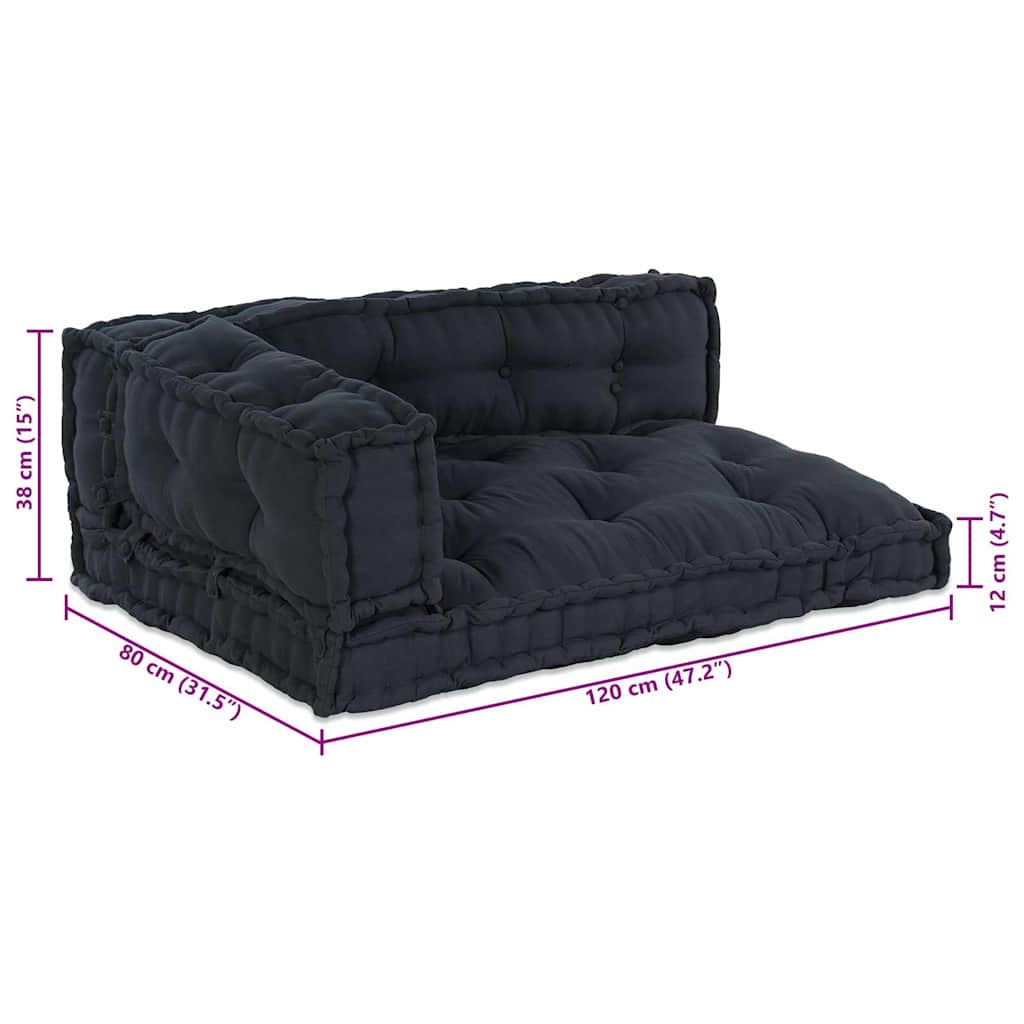 Pallet Sofa Párna 3 pcs Antracitszürke 120 x 80 x 38 cm Szövet