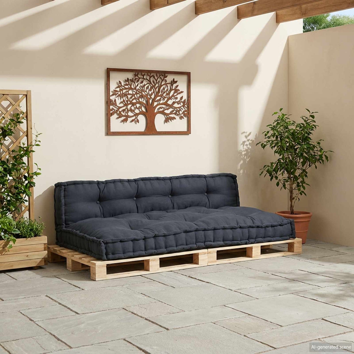 Pallet Sofa Párna 2 pcs Antracitszürke 120 x 80 x 38 cm Szövet