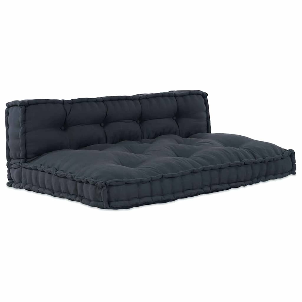Pallet Sofa Párna 2 pcs Antracitszürke 120 x 80 x 38 cm Szövet