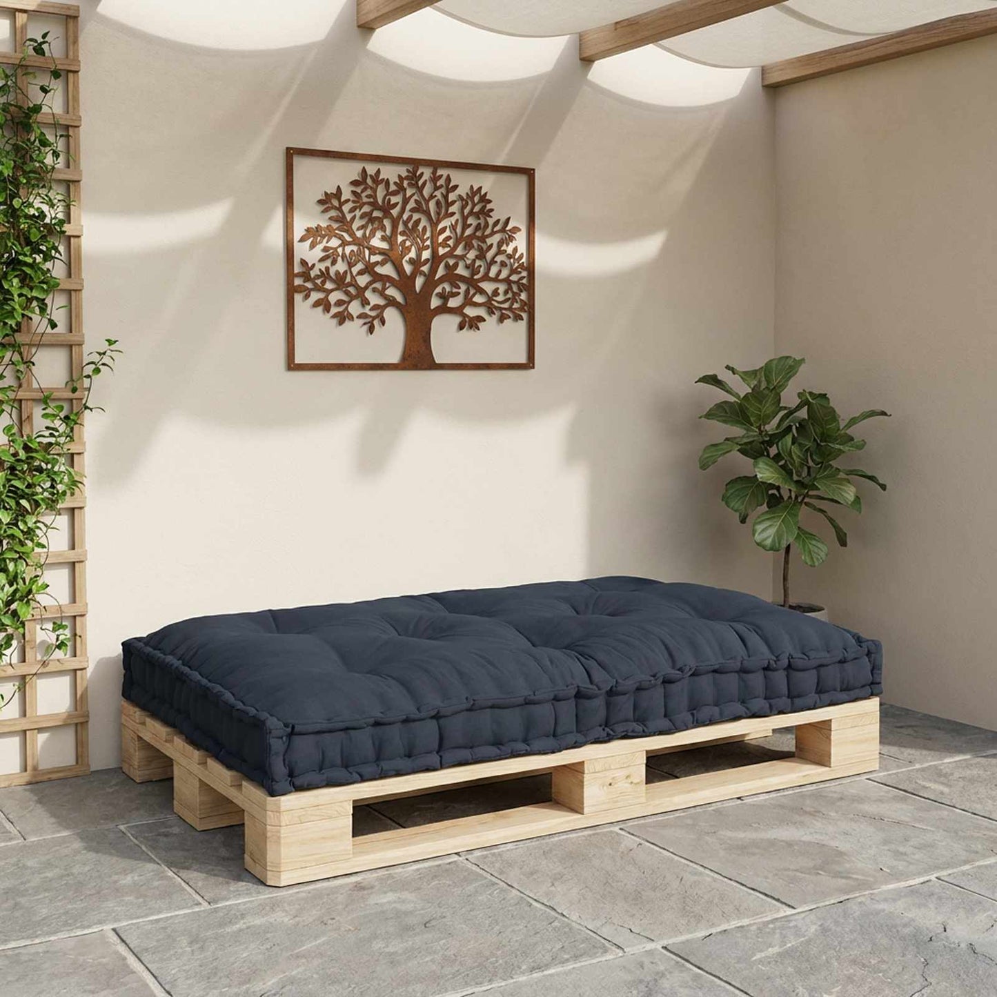 Pallet Sofa Párna Antracitszürke 120 x 80 x 12 cm Szövet