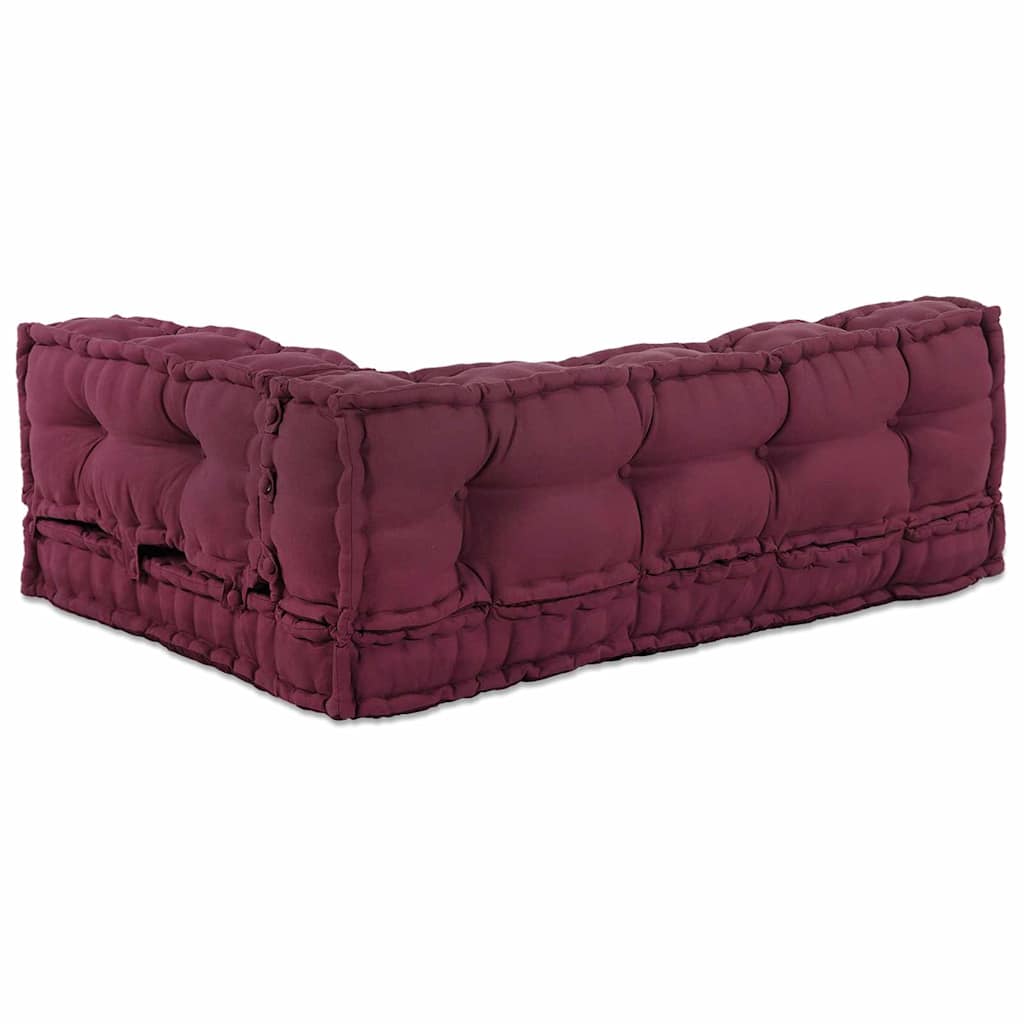 Pallet Sofa Párna 3 pcs Bordó 120 x 80 x 38 cm Szövet