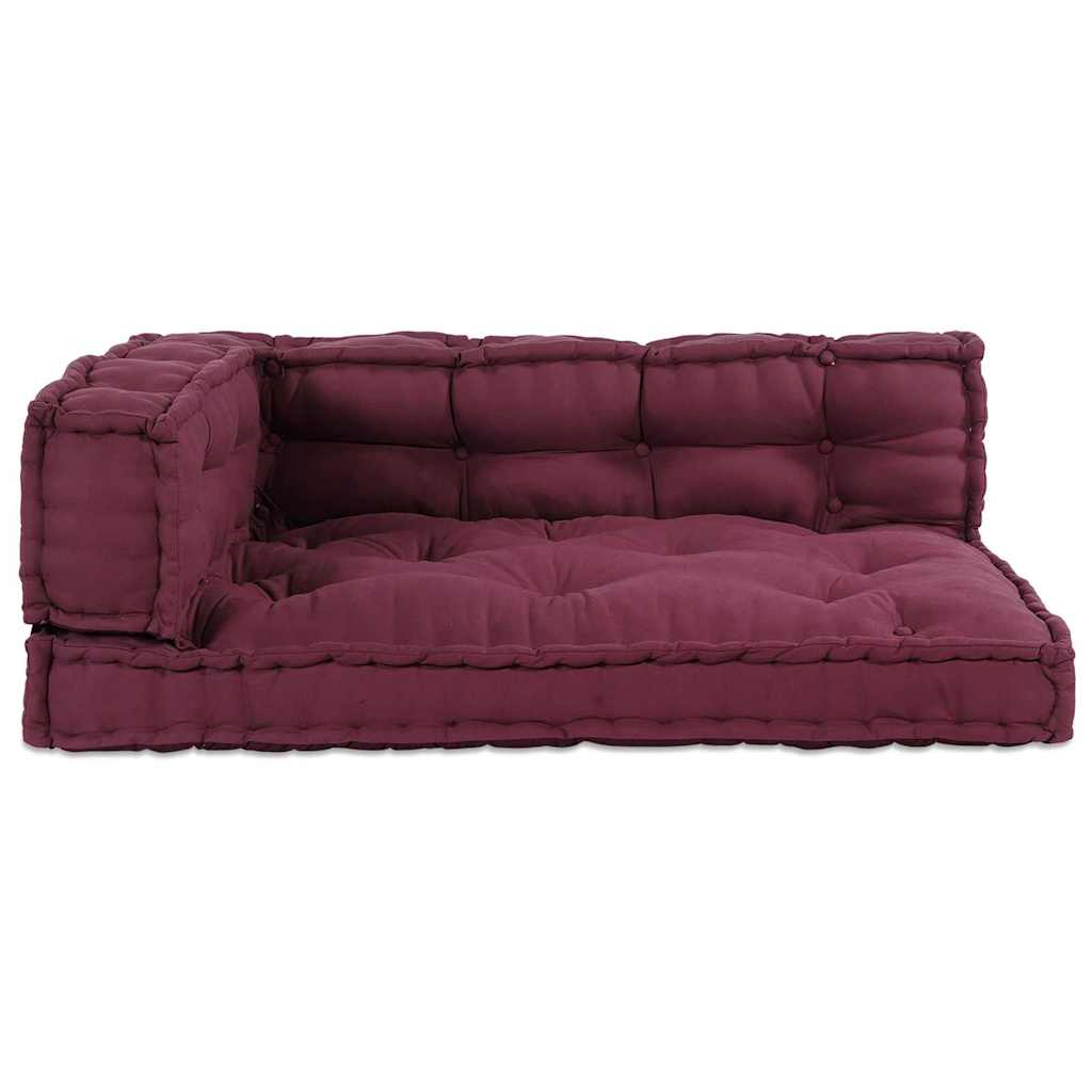 Pallet Sofa Párna 3 pcs Bordó 120 x 80 x 38 cm Szövet