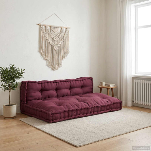 Pallet Sofa Párna 2 pcs Bordó 120 x 80 x 38 cm Szövet