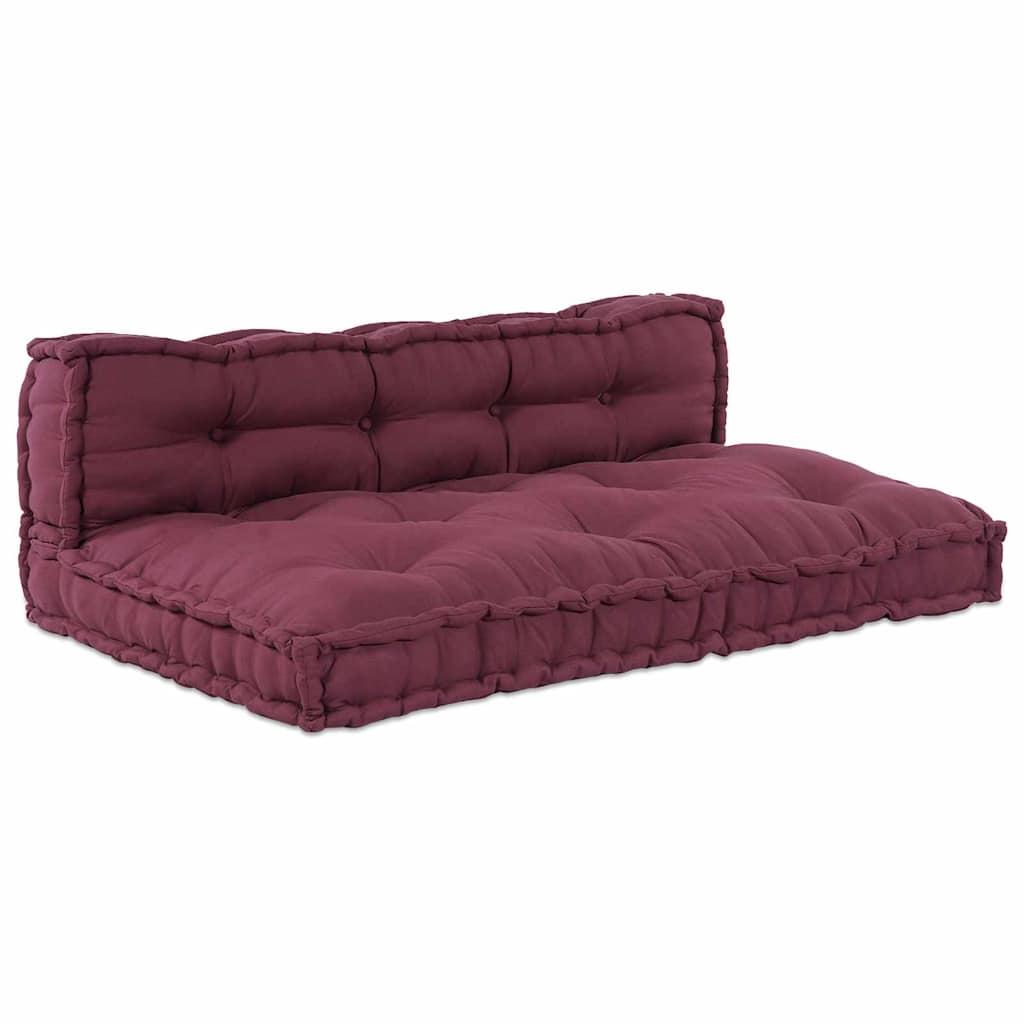 Pallet Sofa Párna 2 pcs Bordó 120 x 80 x 38 cm Szövet