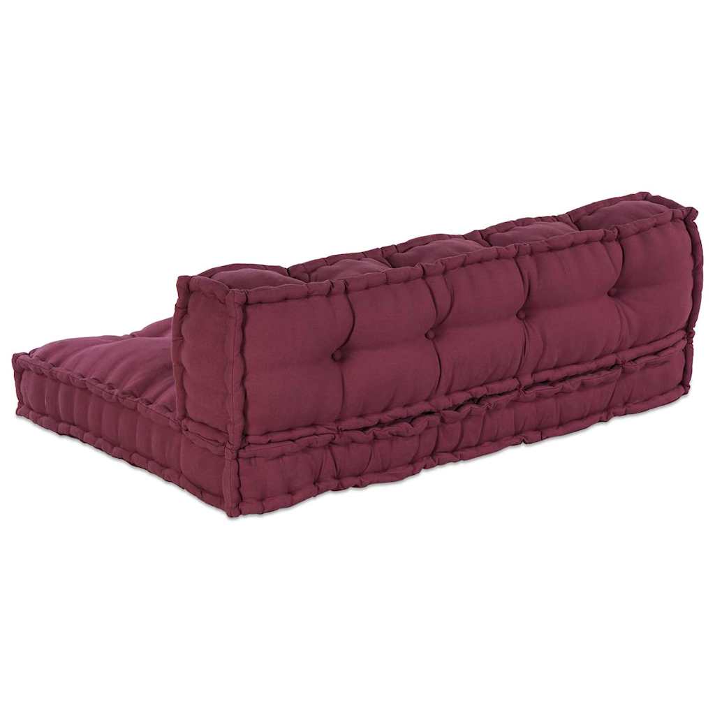 Pallet Sofa Párna 2 pcs Bordó 120 x 80 x 38 cm Szövet