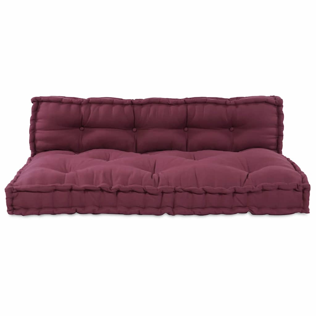 Pallet Sofa Párna 2 pcs Bordó 120 x 80 x 38 cm Szövet
