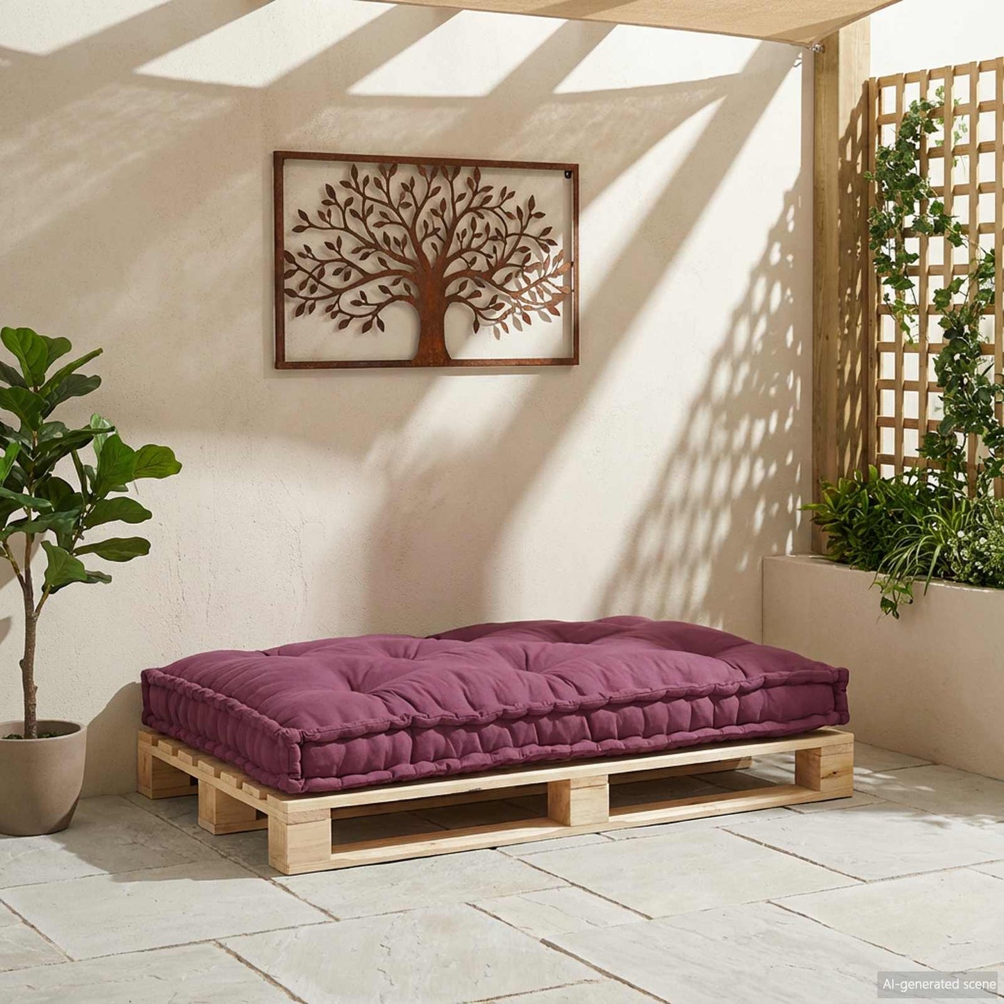 Pallet Sofa Párna Bordó 120 x 80 x 12 cm Szövet