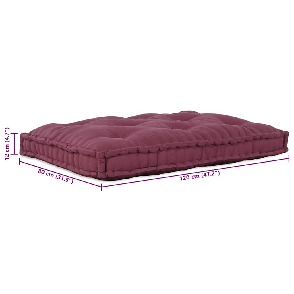 Pallet Sofa Párna Bordó 120 x 80 x 12 cm Szövet