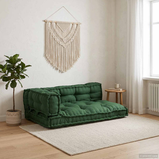 Pallet Sofa Párna 3 pcs Zöld 120 x 80 x 38 cm Szövet