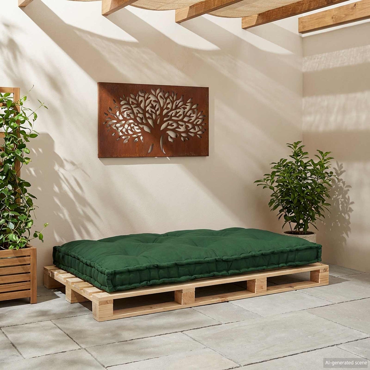 Pallet Sofa Párna Zöld 120 x 80 x 12 cm Szövet