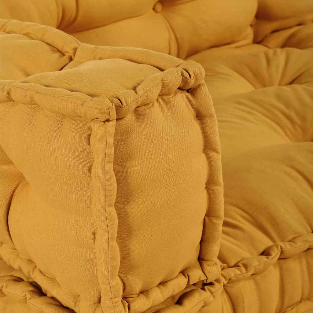 Pallet Sofa Párna 3 pcs Sárga 120 x 80 x 38 cm Szövet