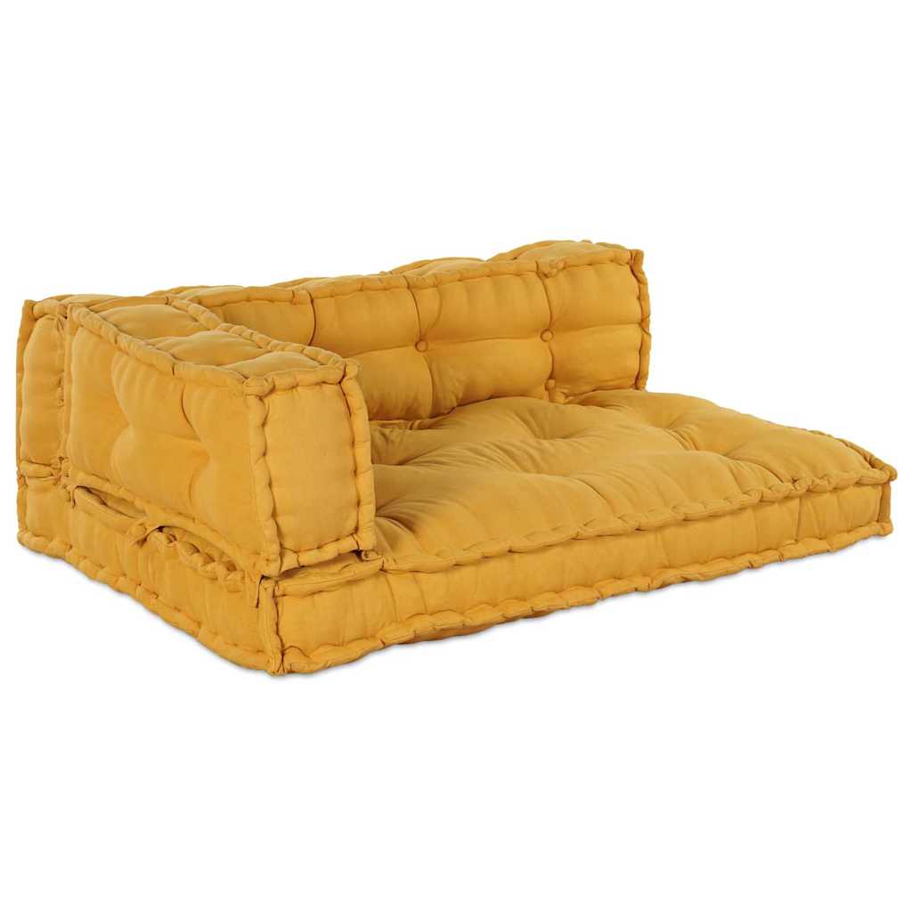 Pallet Sofa Párna 3 pcs Sárga 120 x 80 x 38 cm Szövet
