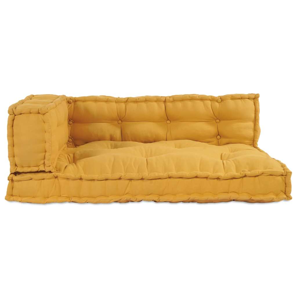 Pallet Sofa Párna 3 pcs Sárga 120 x 80 x 38 cm Szövet