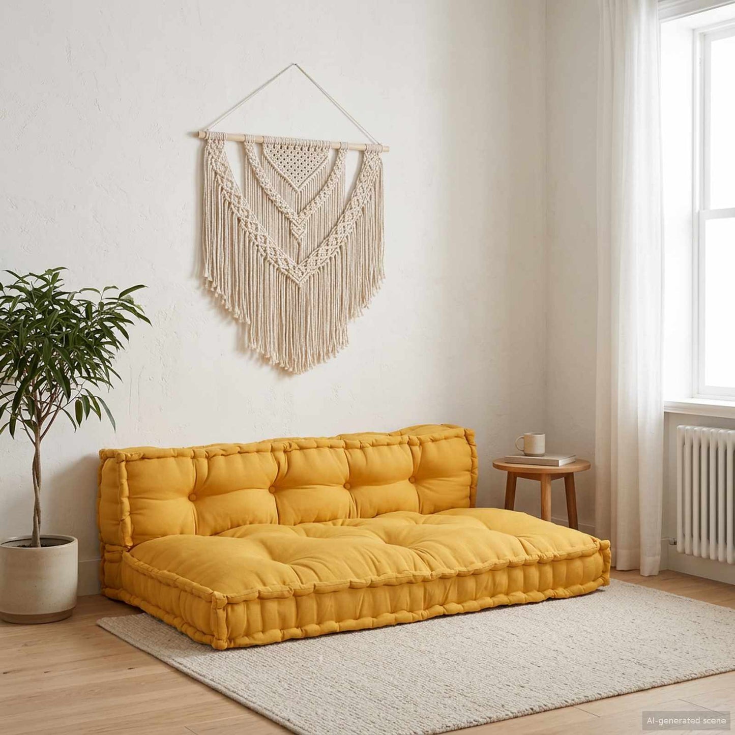 Pallet Sofa Párna 2 pcs Sárga 120 x 80 x 38 cm Szövet