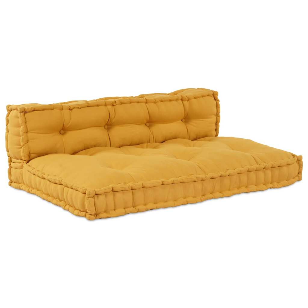 Pallet Sofa Párna 2 pcs Sárga 120 x 80 x 38 cm Szövet