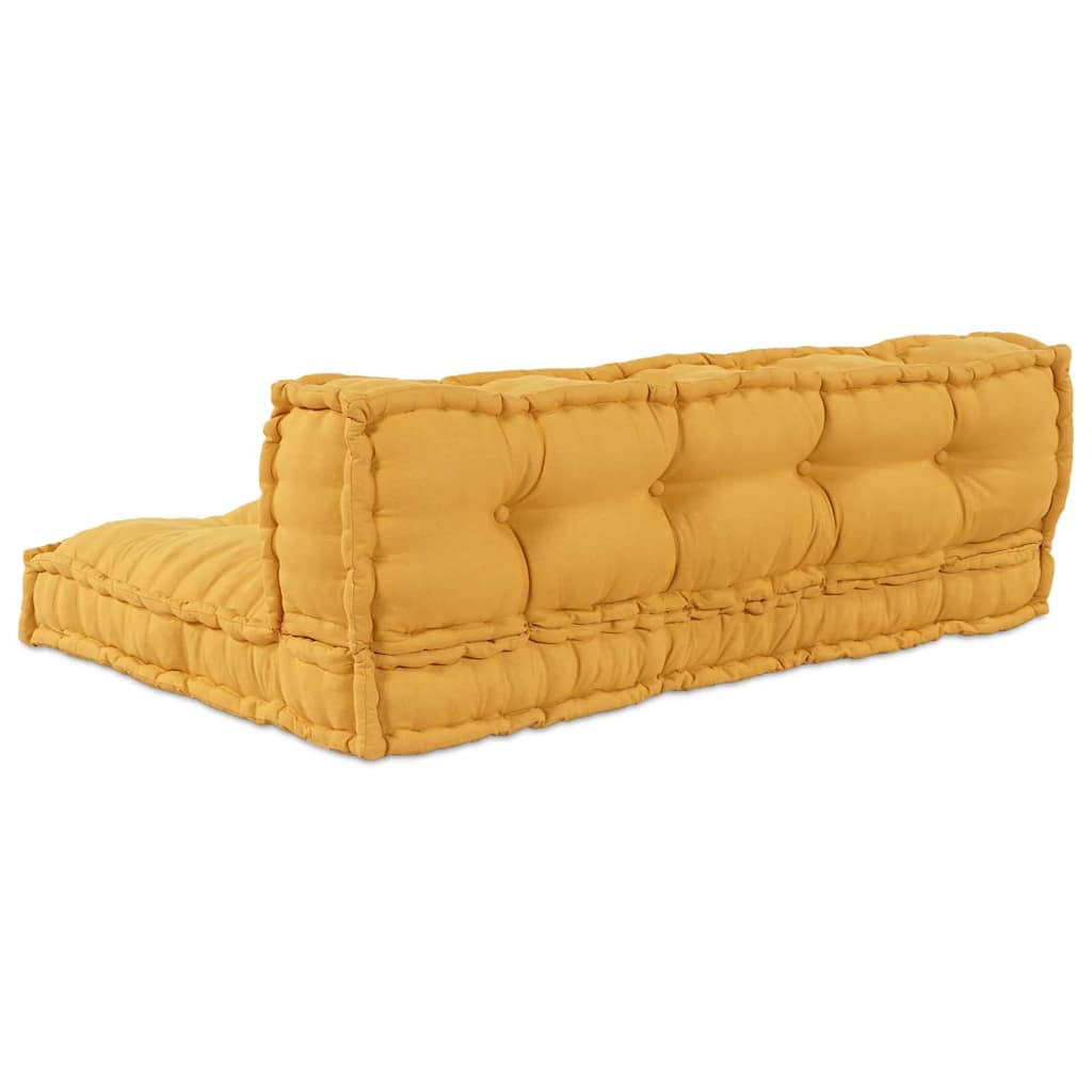 Pallet Sofa Párna 2 pcs Sárga 120 x 80 x 38 cm Szövet
