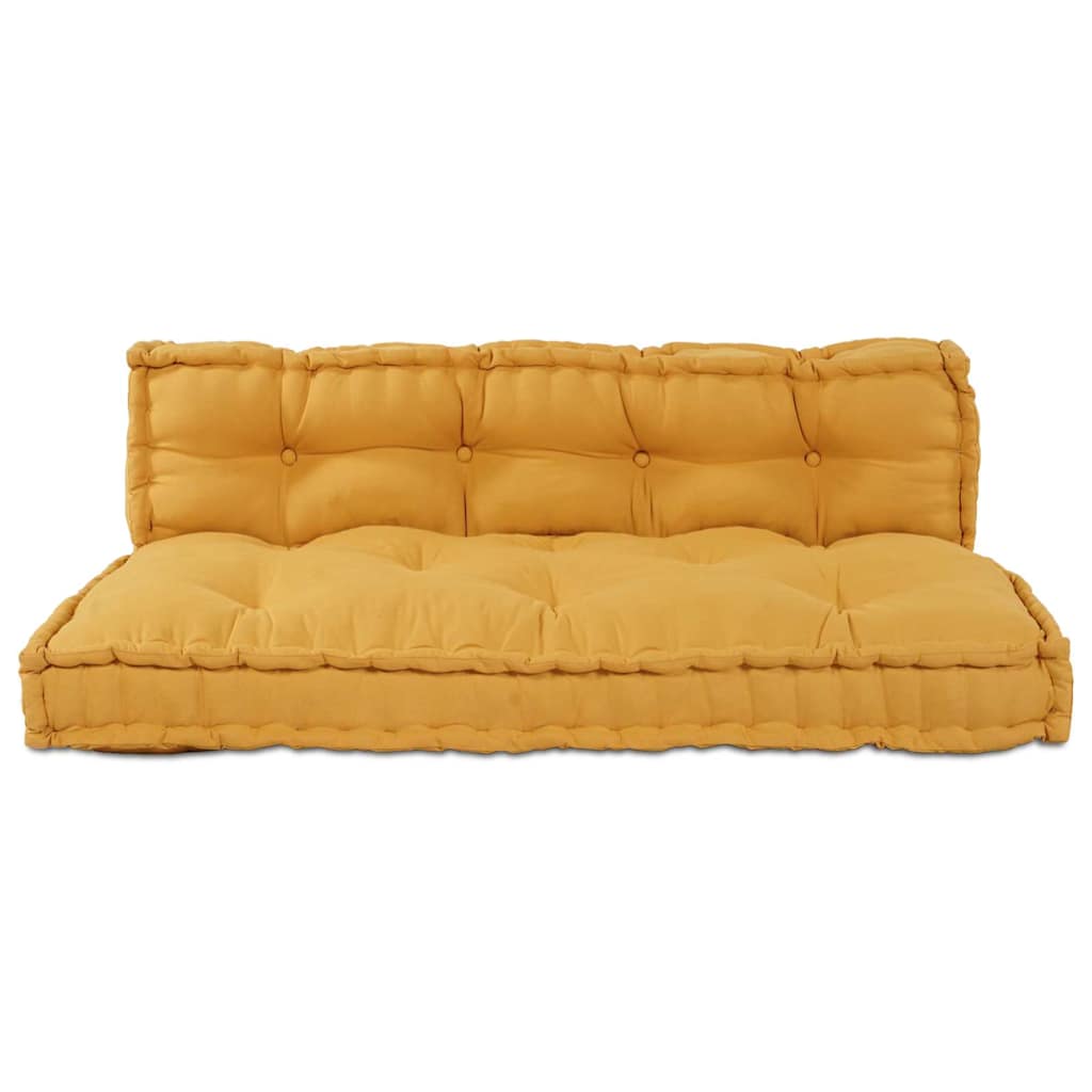 Pallet Sofa Párna 2 pcs Sárga 120 x 80 x 38 cm Szövet