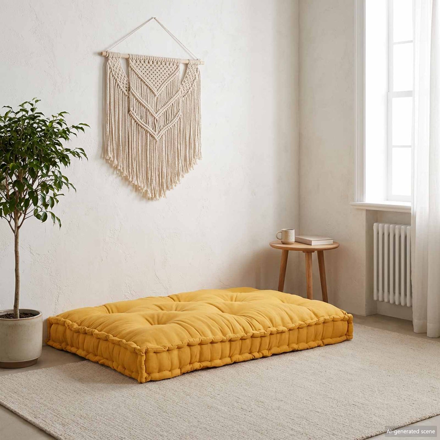 Pallet Sofa Párna Sárga 120 x 80 x 12 cm Szövet