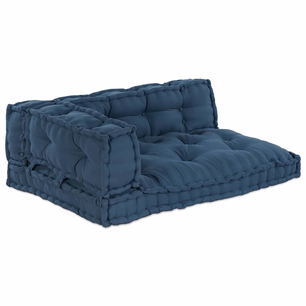 Pallet Sofa Párna 3 pcs Indigó 120 x 80 x 38 cm Szövet