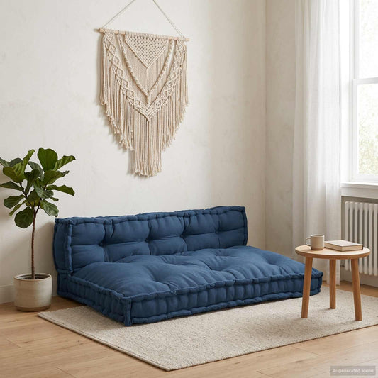 Pallet Sofa Párna 2 pcs Indigó 120 x 80 x 38 cm Szövet