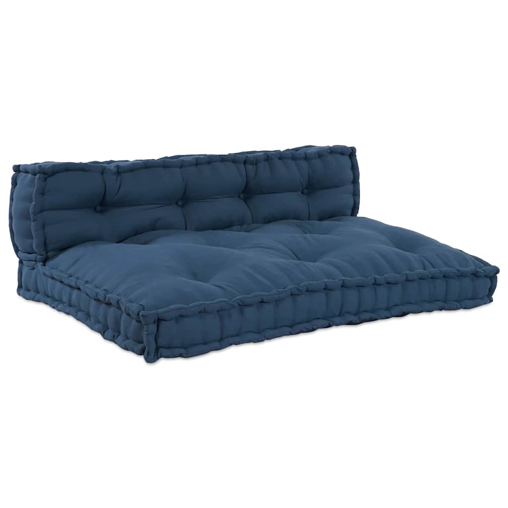 Pallet Sofa Párna 2 pcs Indigó 120 x 80 x 38 cm Szövet