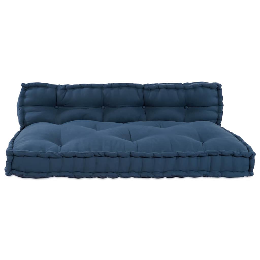 Pallet Sofa Párna 2 pcs Indigó 120 x 80 x 38 cm Szövet