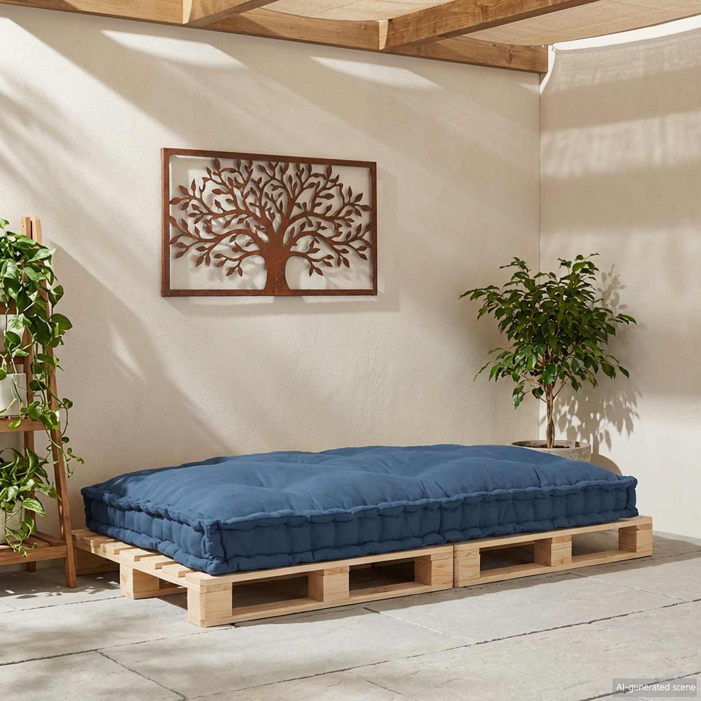 Pallet Sofa Párna Indigó 120 x 80 x 12 cm Szövet