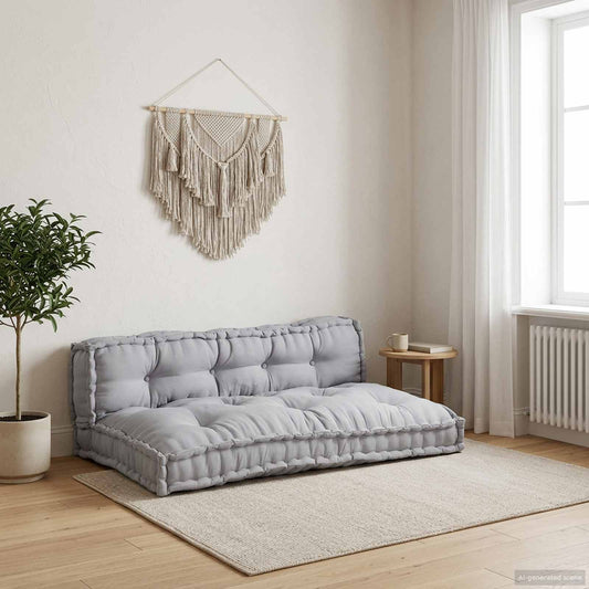 Pallet Sofa Párna 2 pcs Szürke 120 x 80 x 38 cm Szövet