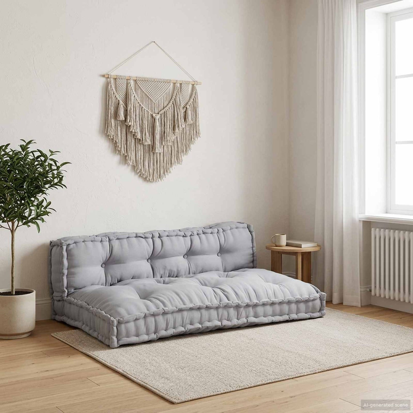 Pallet Sofa Párna 2 pcs Szürke 120 x 80 x 38 cm Szövet