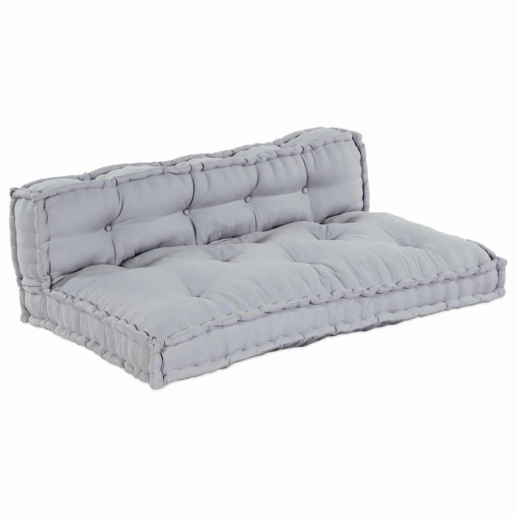 Pallet Sofa Párna 2 pcs Szürke 120 x 80 x 38 cm Szövet