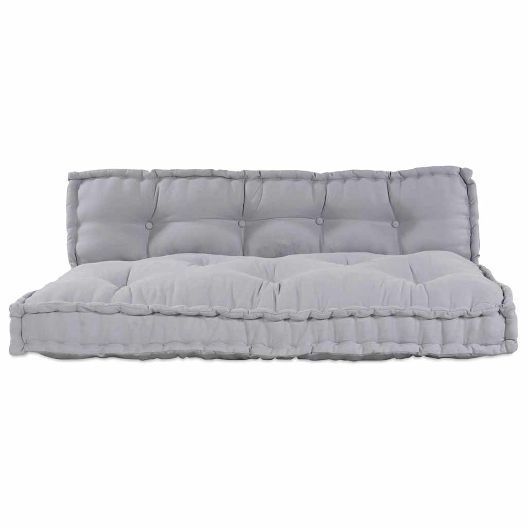 Pallet Sofa Párna 2 pcs Szürke 120 x 80 x 38 cm Szövet