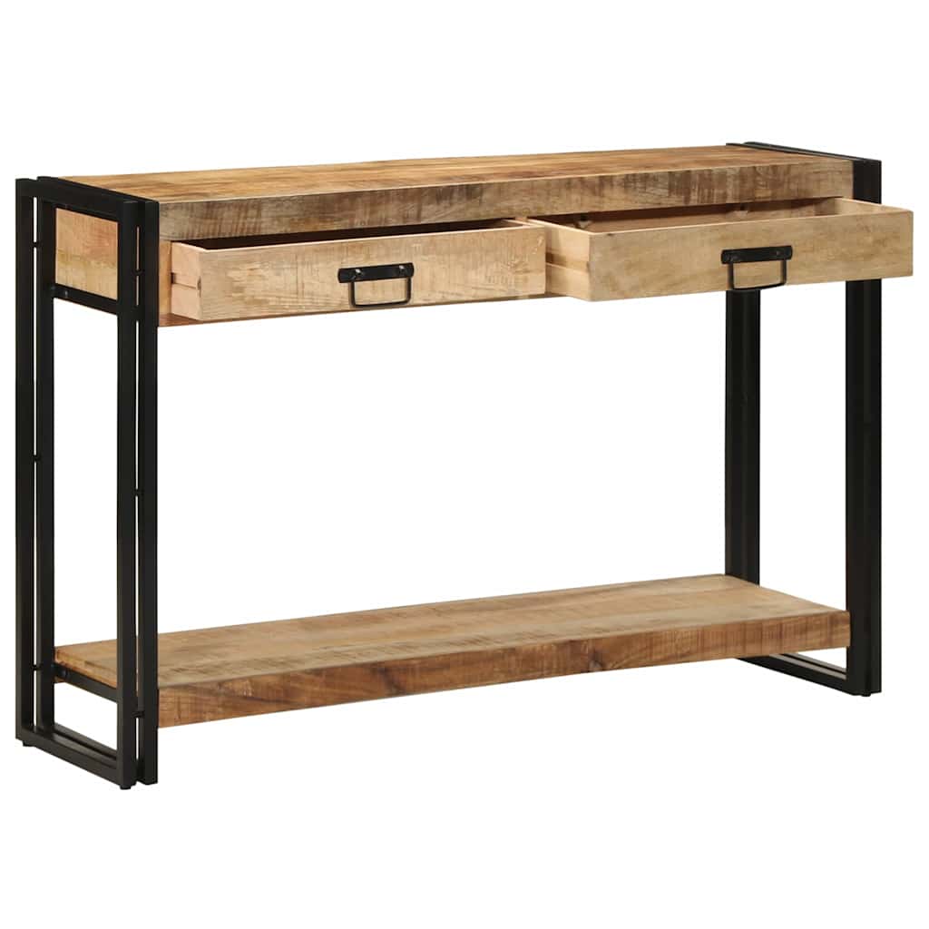 Konzolasztal fiókkal Barna 120 x 33 x 75 cm Tömör Mangófát