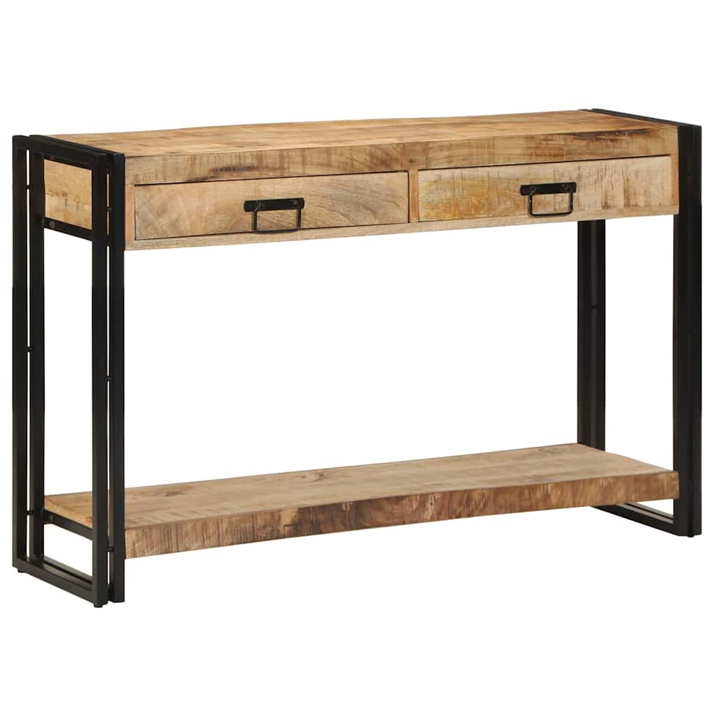 Konzolasztal fiókkal Barna 120 x 33 x 75 cm Tömör Mangófát