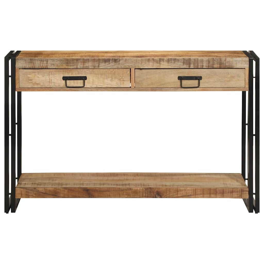 Konzolasztal fiókkal Barna 120 x 33 x 75 cm Tömör Mangófát