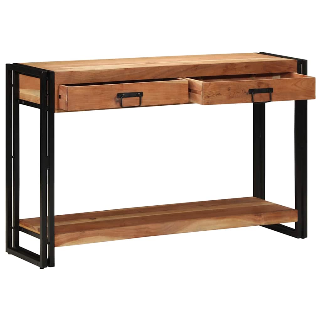 Konzolasztal fiókkal Barna 120 x 33 x 75 cm Tömör Akácfa