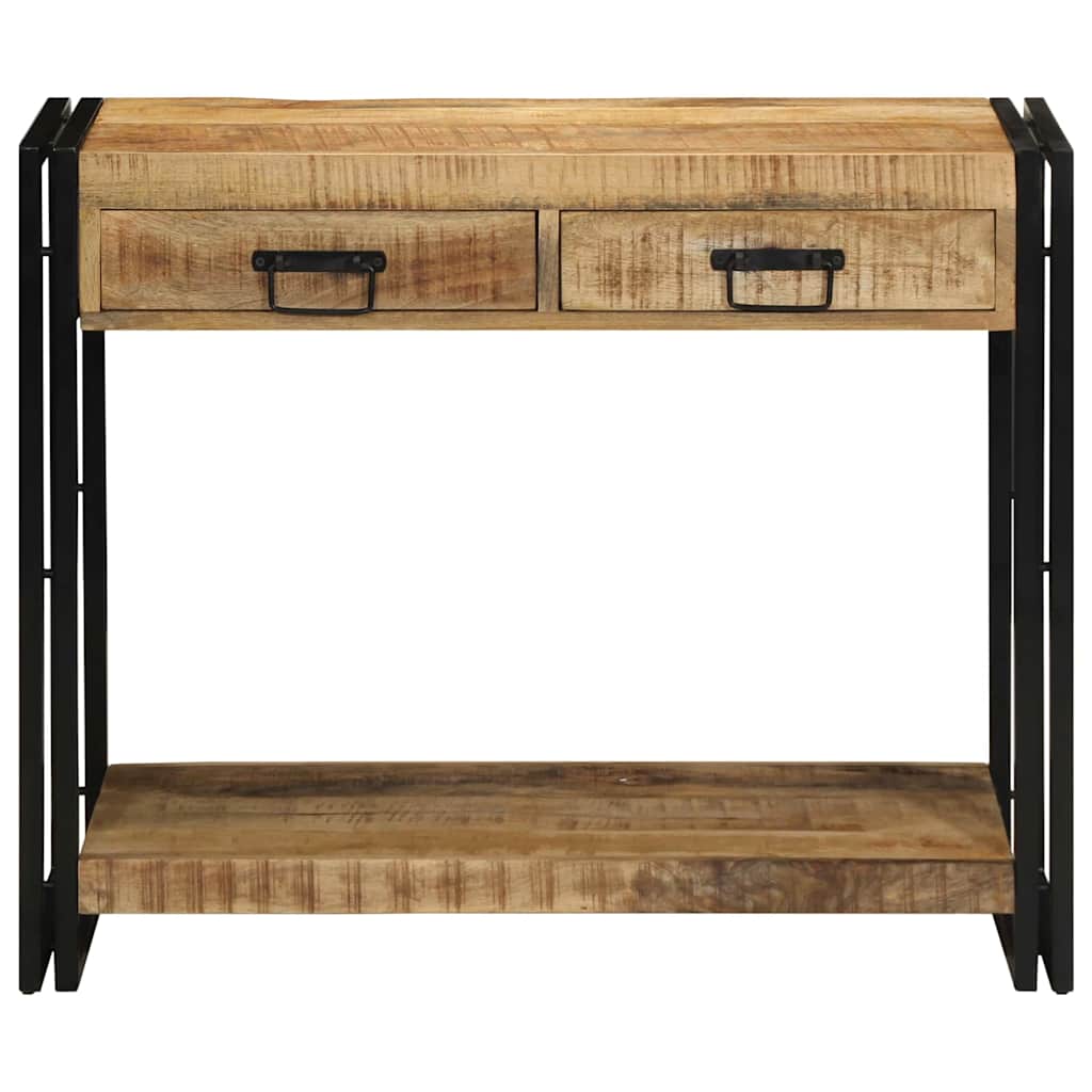 Konzolasztal fiókkal Barna 90 x 33 x 75 cm Tömör Mangófát