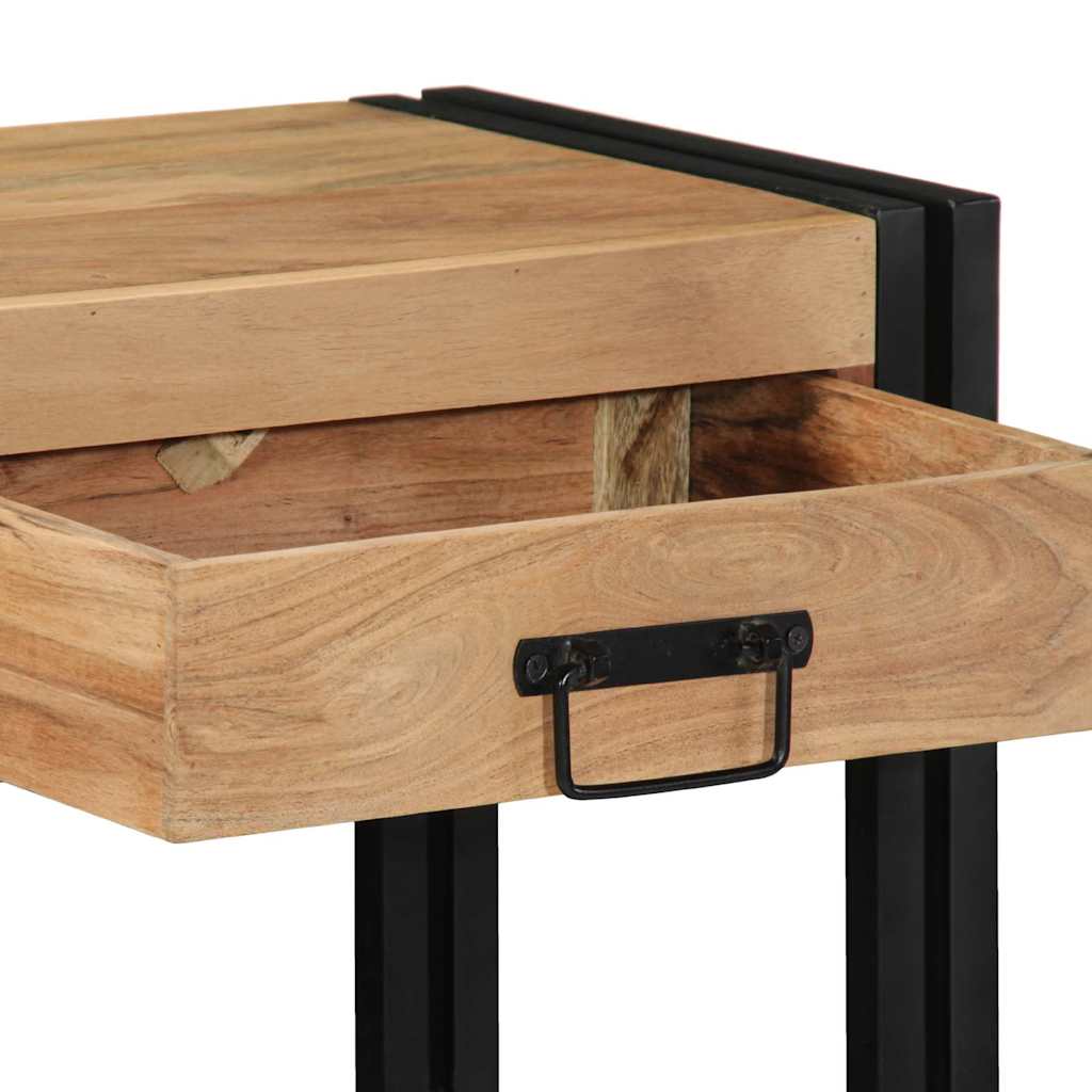 Konzolasztal fiókkal Barna 90 x 33 x 75 cm Tömör Akácfa