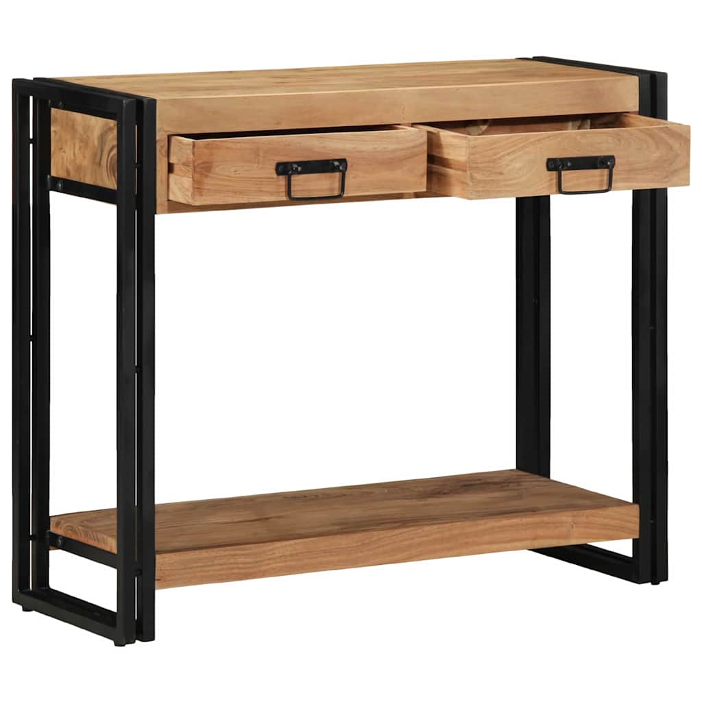 Konzolasztal fiókkal Barna 90 x 33 x 75 cm Tömör Akácfa