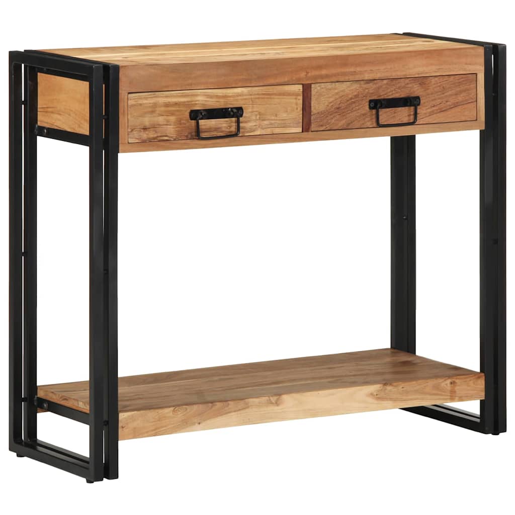 Konzolasztal fiókkal Barna 90 x 33 x 75 cm Tömör Akácfa