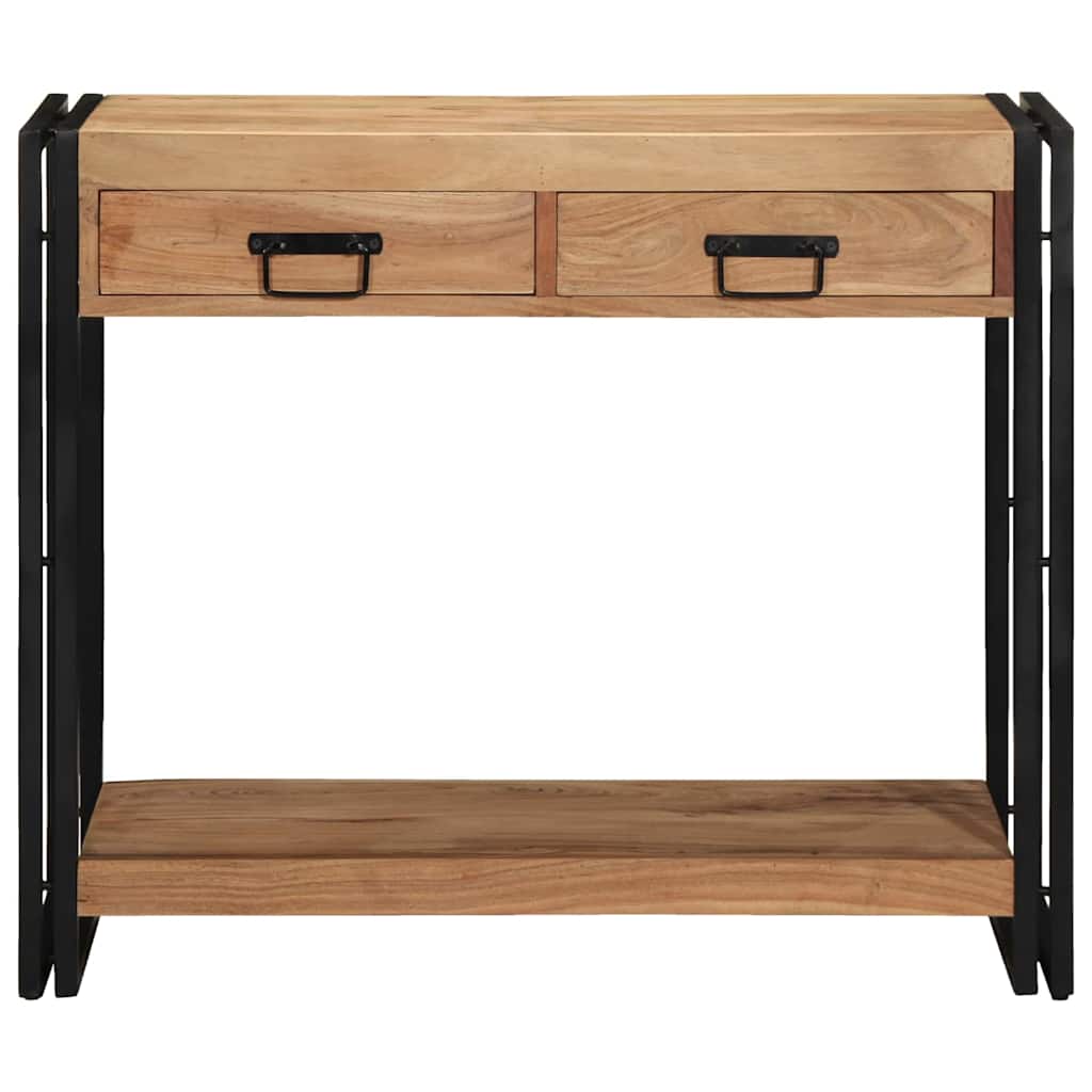 Konzolasztal fiókkal Barna 90 x 33 x 75 cm Tömör Akácfa