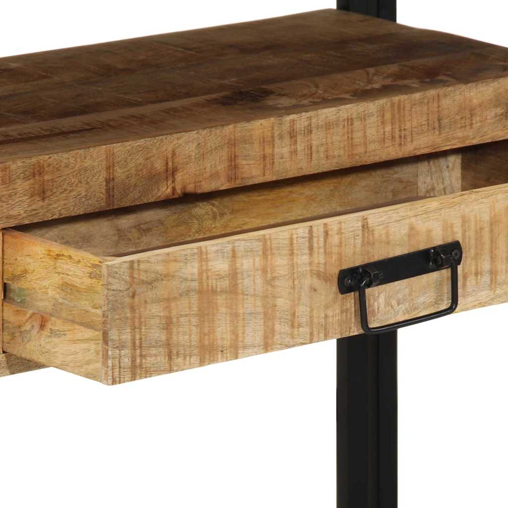 Konzolasztal fiókkal Barna 120 x 33 x 75 cm Tömör Mangófát